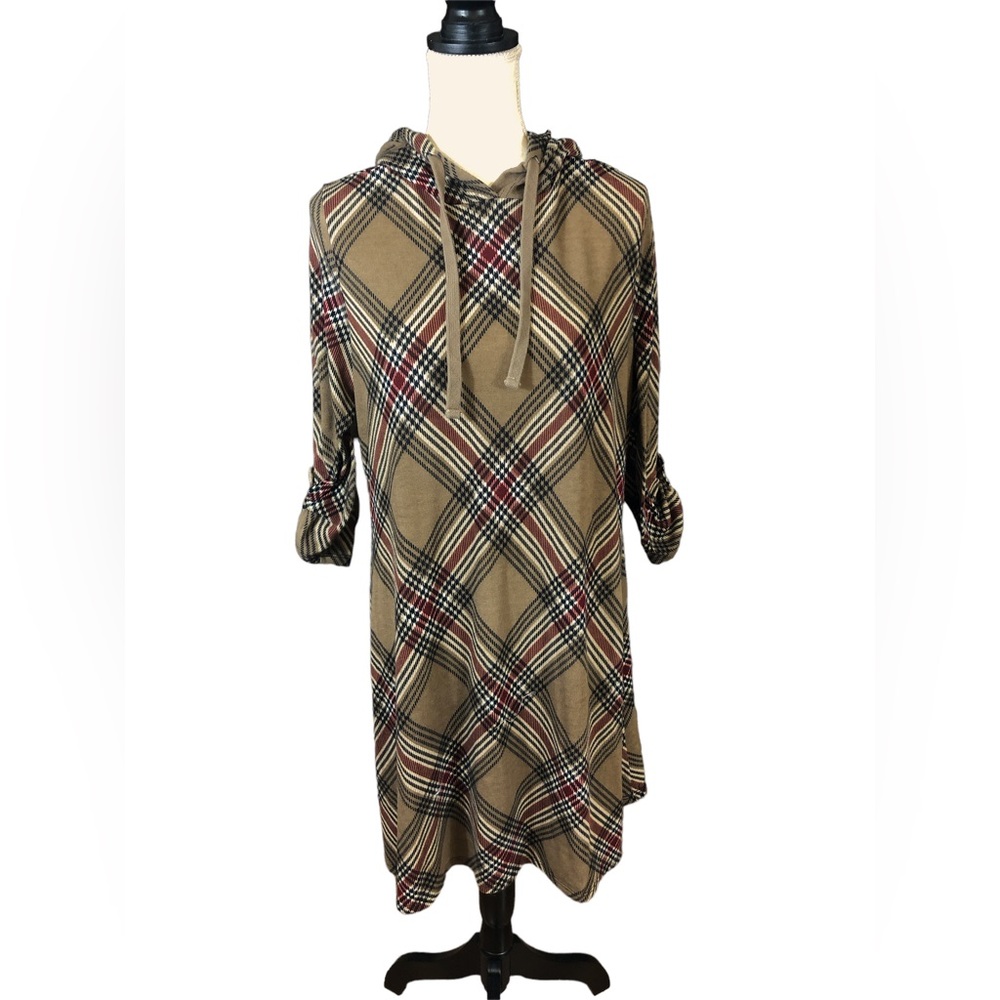 Plaid Light-Weight Sweater Dress Medium